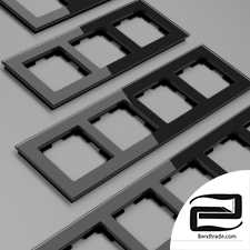 Glass frames for sockets and switches Werkel Favorit (black)