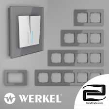 Glass frames for sockets and switches Werkel Favorit (gray)