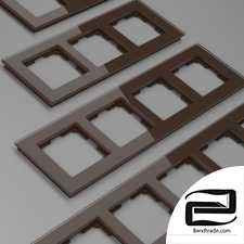 Glass frames for sockets and switches Werkel Favorit (mocha)