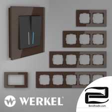 Glass frames for sockets and switches Werkel Favorit (mocha)