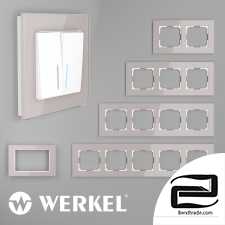 Glass frames for sockets and switches Werkel Favorit (smoky)
