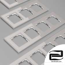 Glass frames for sockets and switches Werkel Favorit (smoky)