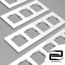 Glass frames for sockets and switches Werkel Favorit (white)