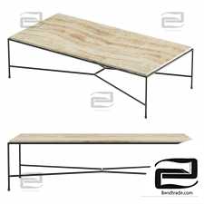 CB2 Pavilion Travertine Coffee Table