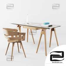 Table and chair Design House Stockholm Arco, Wick