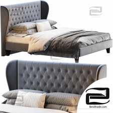 Vienso 160 Velvet Gray Bed