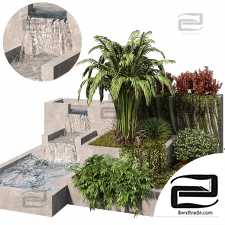 Garden set with fountain