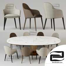 Giorgetti Selene table and chair, Mizar