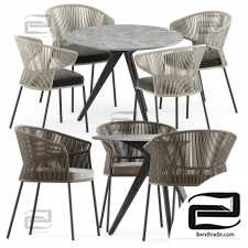 Ola 923 P-IMP Ola 923P Potocco chairs and Nero CF 100 Manutti table