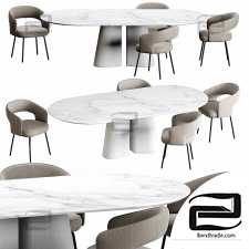 Table and chairs Ditre Italia Pillar and 356