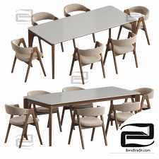 Angel Cerda Nogal Dublin table and chairs