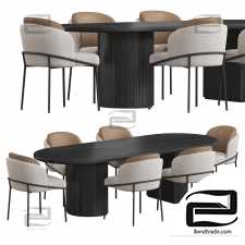 Dining Table Fil Noir Gubi Moon