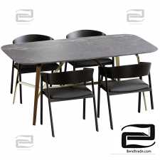 Table Dark chair Dellin STD