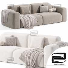 Beige Microfiber Modern Sofa by litfad