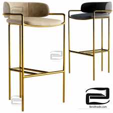 Westelm Lenox Velvet Bar Stool