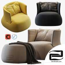 Fat-sofa chair by B&b Italia