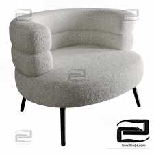 Boyle White Boucle Armchair