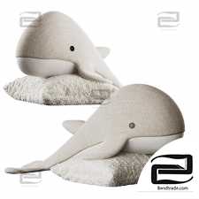 Children's toy plush whale