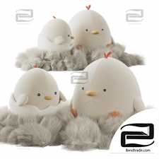 Children's toy plush chickens