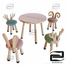 Loona soft furniture children's table and chair