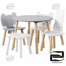 Children's table and chair Animal Kids by Jabadabado