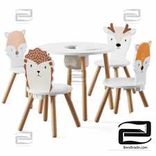 Children's table and chair Dandelion & Animal by Great little