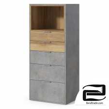 Chest of drawers with an open shelf 3D Model id 10674