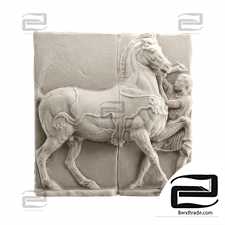 Horse and man Wall relief