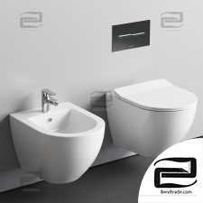 Toilet and Bidet Ceramica Nova Metropol
