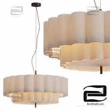 Folia large scalloped natural linen pendant lamp