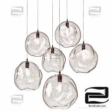 Pendant lamp twisted glass balls