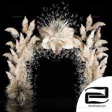 Wedding arch made of dried flowers and pampas grass