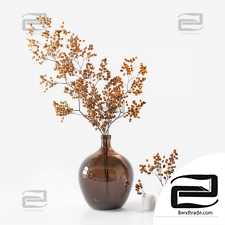 Bouquets of dried flower branch
