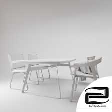 Table with chairs 3D Model id 11387