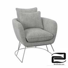 Upholstered chair with armrests 3D Model id 11486