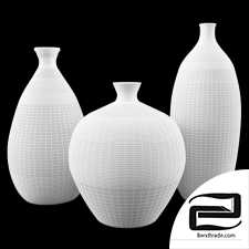 Ceramic white vases