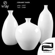 Ceramic white vases