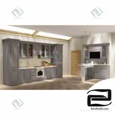 Gray purple kitchen