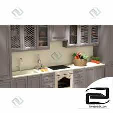 Gray purple kitchen