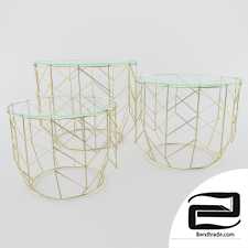 Wire Grid Brass coffee tables