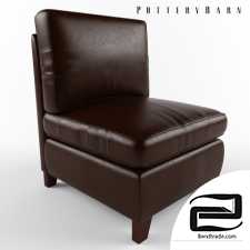 Pottery Barn - Cameron Leather Armless Chair