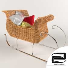 Holiday rattan sleigh