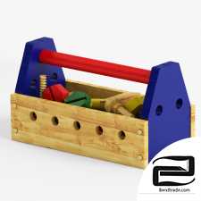 Children's set of wooden tools