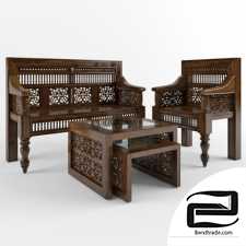 Hand Carved Settee