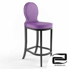 Purple upholstered bar stool