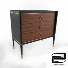 Brass 3 Drawer Nightstand