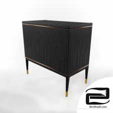 Brass 3 Drawer Nightstand