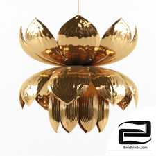 Brass Lotus Chandelier