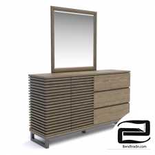 Chest of drawers with mirror