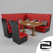 Sofa with table for restaurant